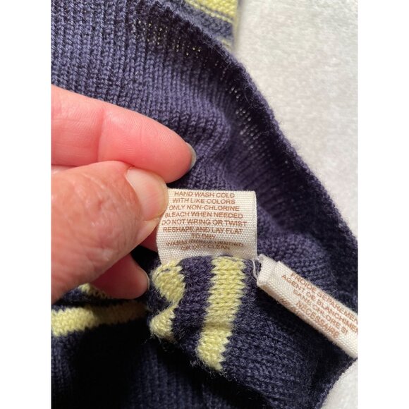 Free People Wool Striped Knit Sweater Dress Preppy Y2K Empire Ballon Sleeves - Picture 10 of 11